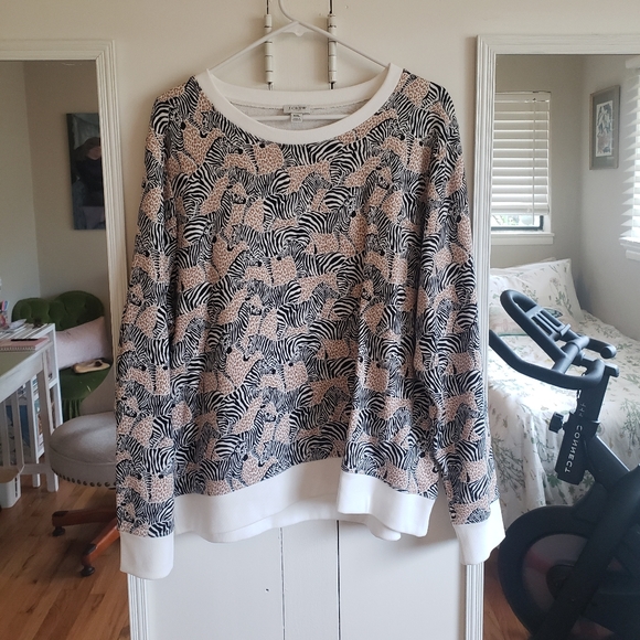 J Crew zebra animal print sweatshirt XXL - Picture 3 of 6